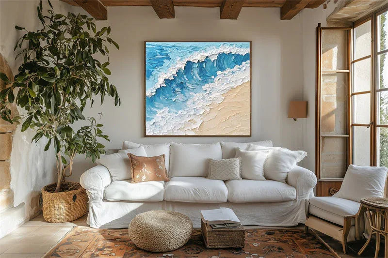Ocean Breeze -The Three-Dimensional Abstract Texture Wall Art of Waves and Sand