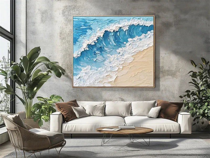 Ocean Breeze -The Three-Dimensional Abstract Texture Wall Art of Waves and Sand