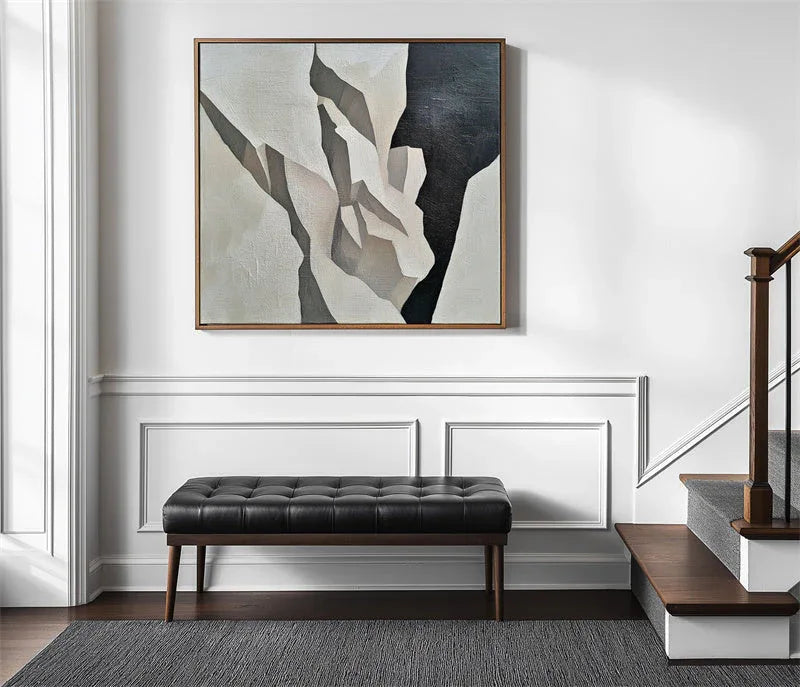 Fractured Elegance-3D Fragmented Block Surface Abstract Texture Oil Painting Wall Art