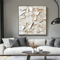 Fragmented Layers – 3D Abstract Retro Layered Fragmented Texture Oil Painting Wall Art