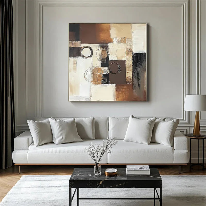 Echoes of Geometry – Geometric Splicing Abstract Texture Wall Art