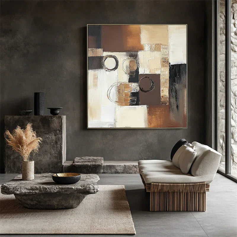 Echoes of Geometry – Geometric Splicing Abstract Texture Wall Art