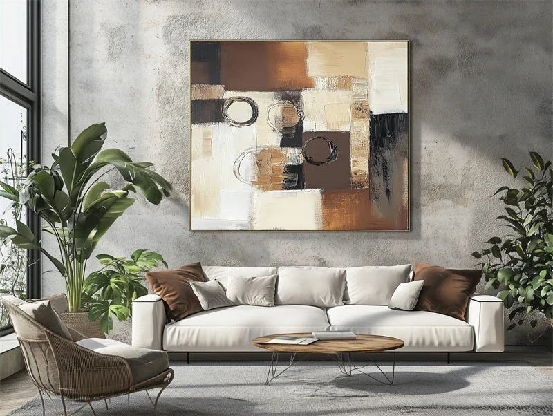 Echoes of Geometry – Geometric Splicing Abstract Texture Wall Art