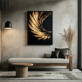 Golden Wings Abstract Art-Hand Drawn Texture Gold Wings Abstract Wall Art