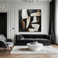 Fragments of Elegance-Modern Minimalist 3D Geometric Block Abstract Texture Wall Art