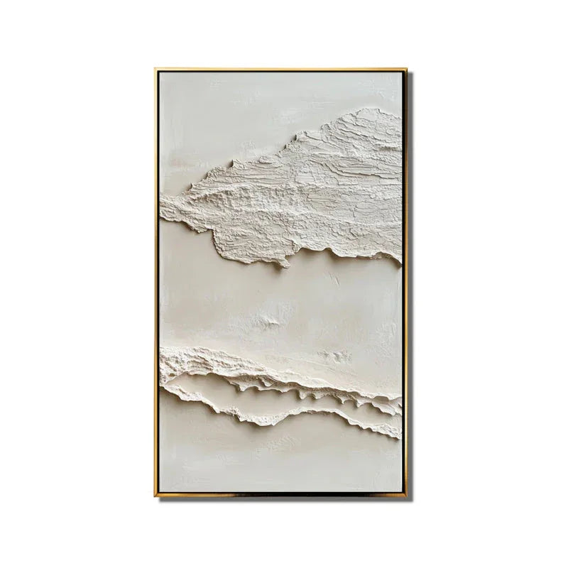 Serene Layers Diptych Art-Vertical Double Layered Three-Dimensional Folded Sand Texture Oil Painting Wall Art