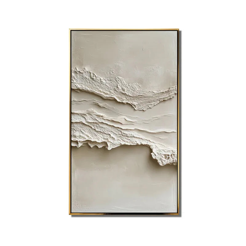 Serene Layers Diptych Art-Vertical Double Layered Three-Dimensional Folded Sand Texture Oil Painting Wall Art