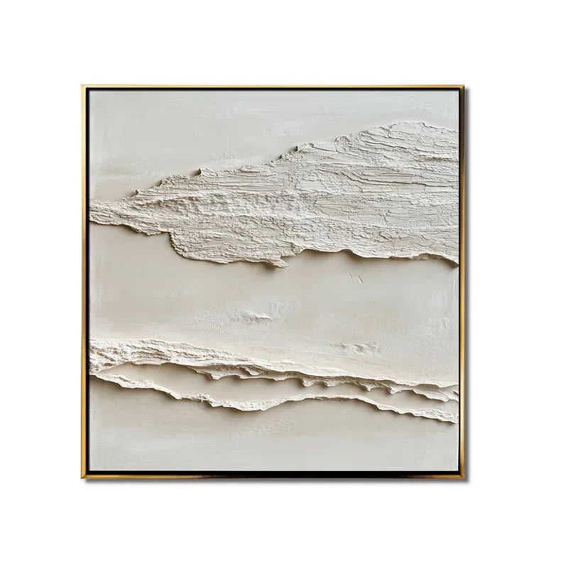 Layered Tranquility Diptych-Modern Minimalist Double Layered Texture Wall Art