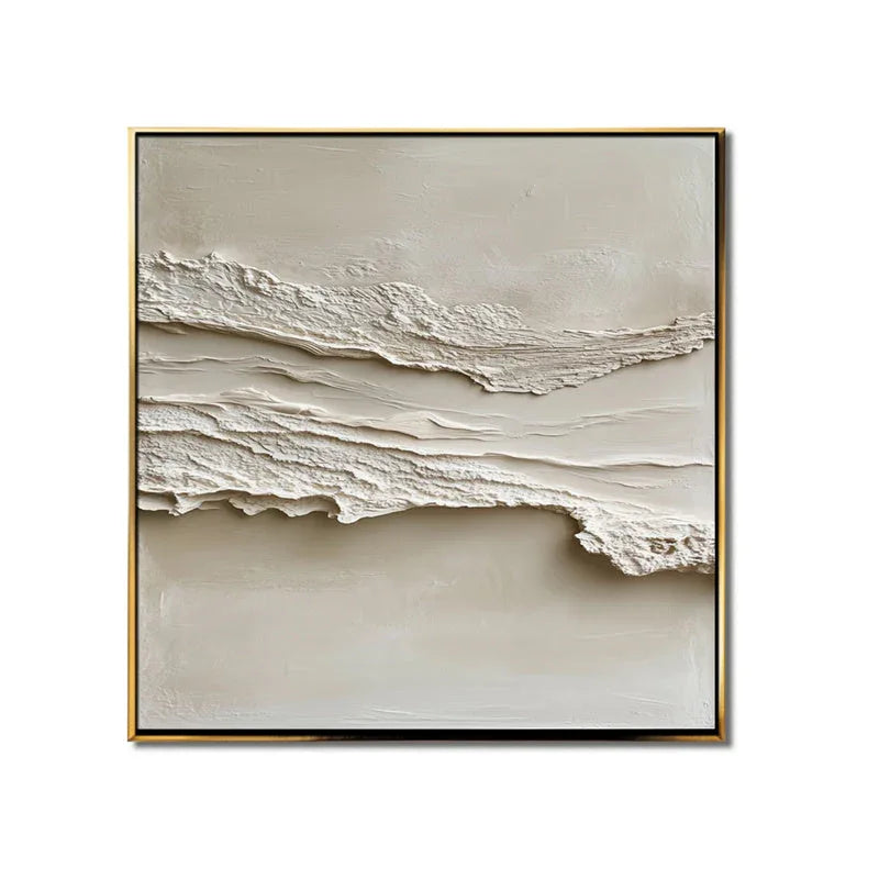 Layered Tranquility Diptych-Modern Minimalist Double Layered Texture Wall Art