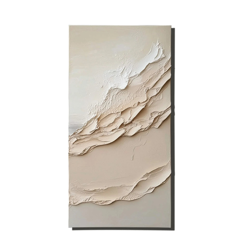 Ethereal Horizons Canvas Set-Dual Vertical Coastal Three-Dimensional Texture Wall Art
