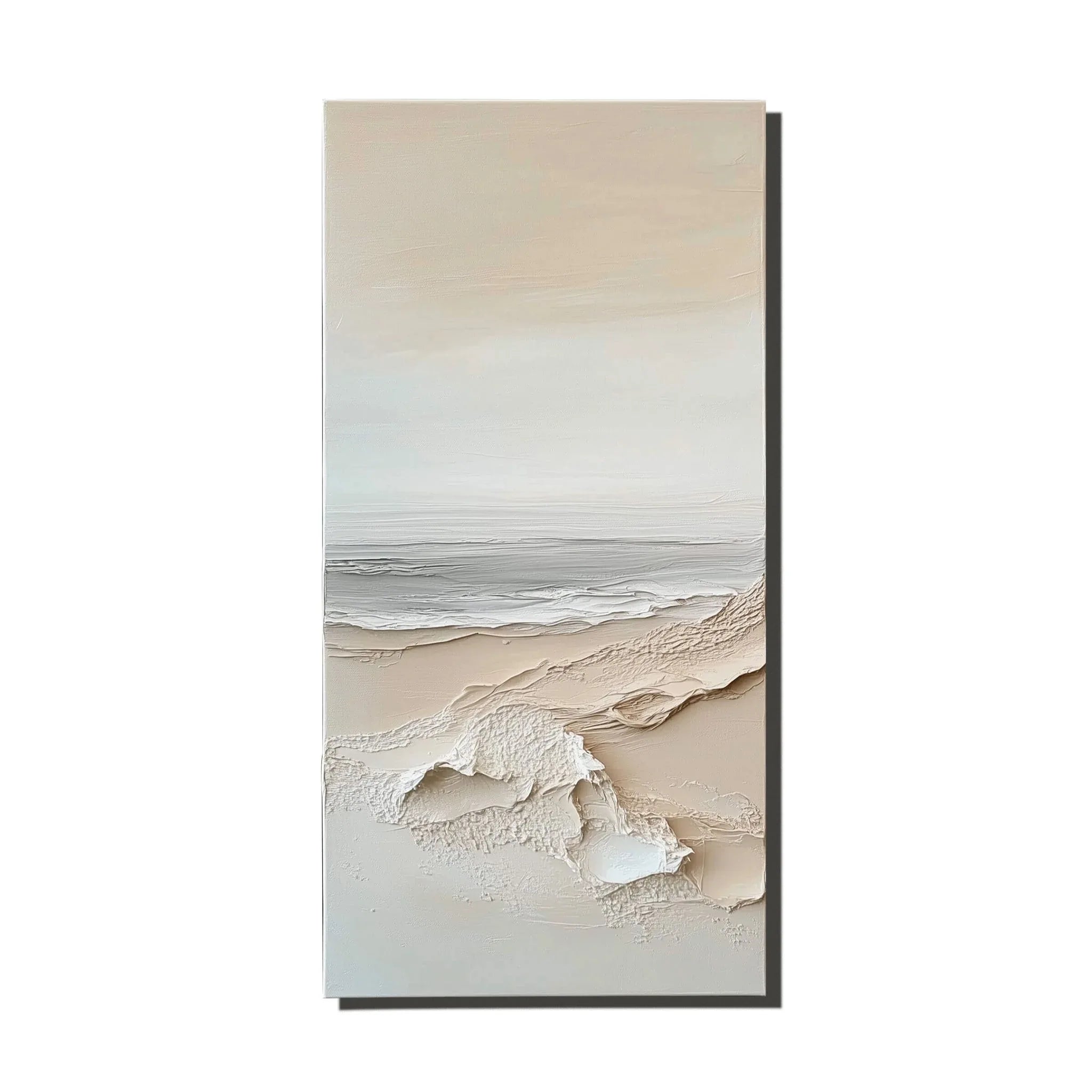 Ethereal Horizons Canvas Set-Dual Vertical Coastal Three-Dimensional Texture Wall Art