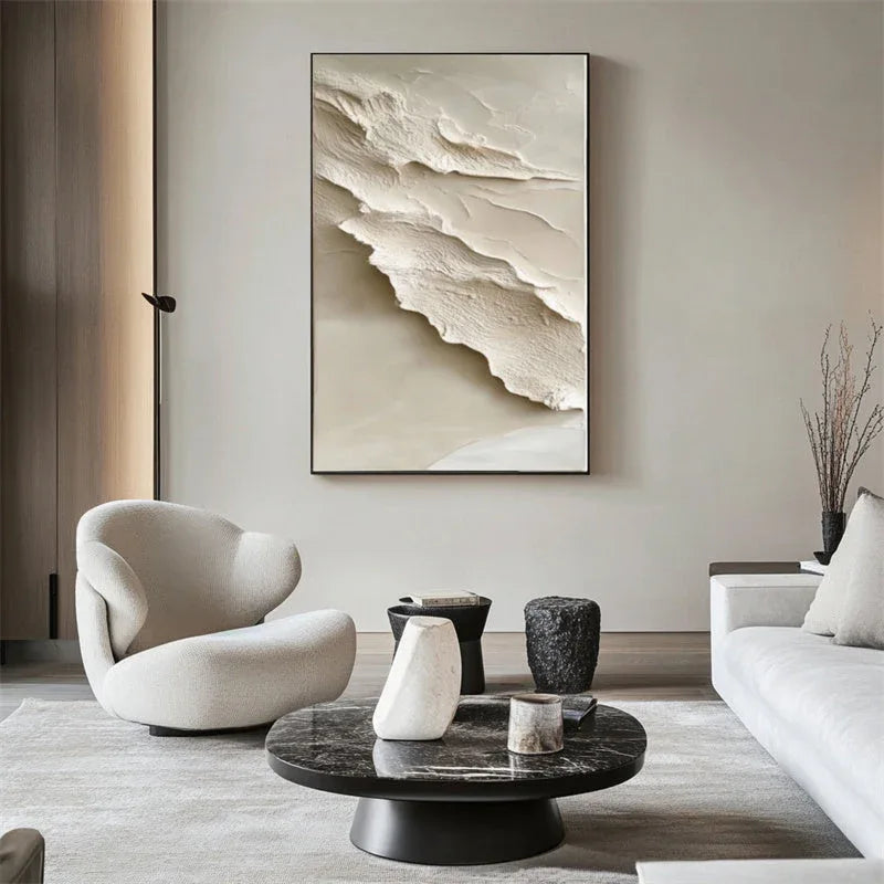 Serene Layers Diptych Canvas-Abstract Wall Art of Double Vertical Frame Earth Sand Dune Texture