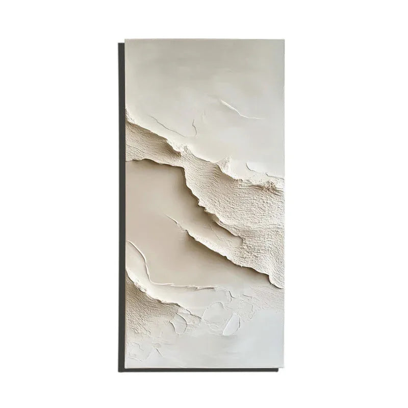 Serene Layers Diptych Canvas-Abstract Wall Art of Double Vertical Frame Earth Sand Dune Texture