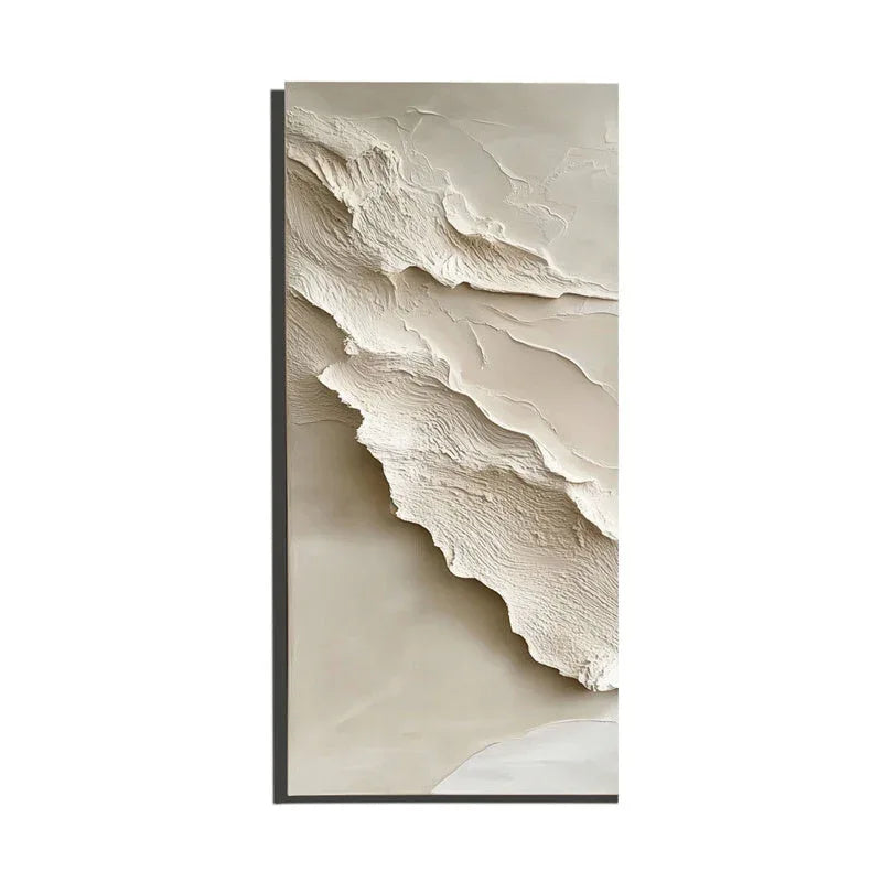 Serene Layers Diptych Canvas-Abstract Wall Art of Double Vertical Frame Earth Sand Dune Texture