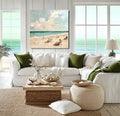 Coastal Reverie-Texture Wall Art of Hand Drawn Minimalist Seaside Vacation