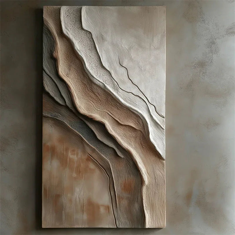 Earth Layers-Wabi Sabi Style Flowing Rock Texture Wall Art