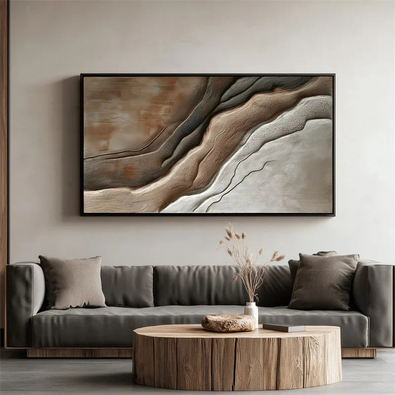 Earth Layers-Wabi Sabi Style Flowing Rock Texture Wall Art