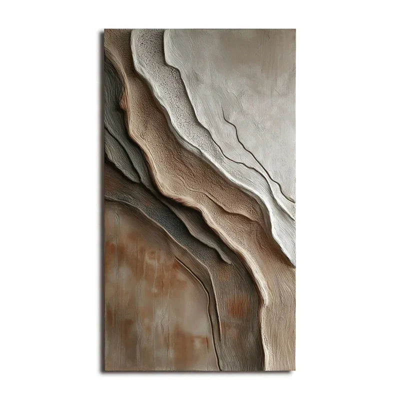 Earth Layers-Wabi Sabi Style Flowing Rock Texture Wall Art