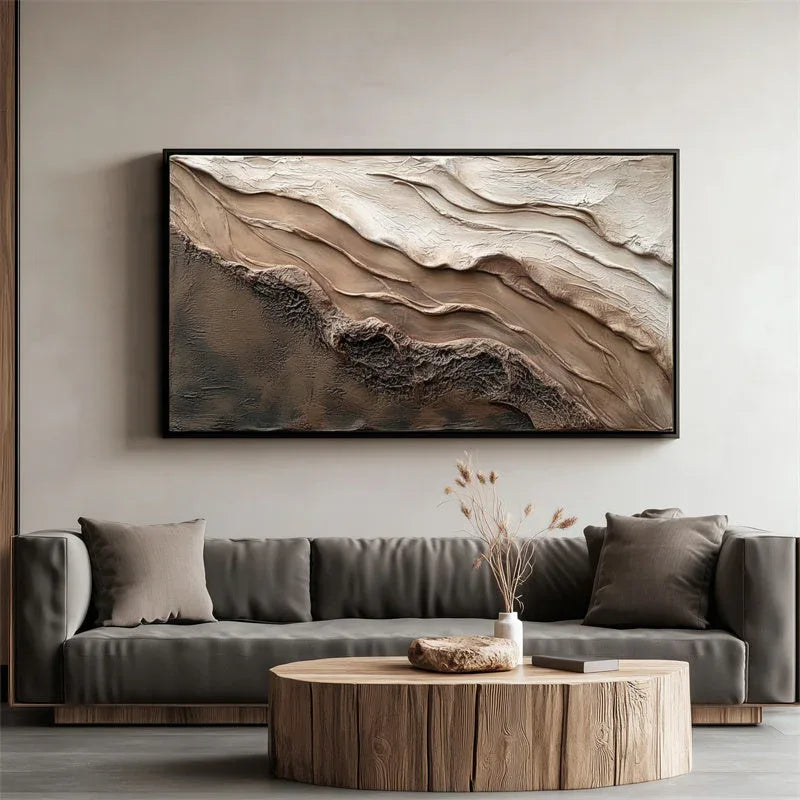 Earth's Harmony-Hand Drawn Abstract Earth Texture Layered Wall Art
