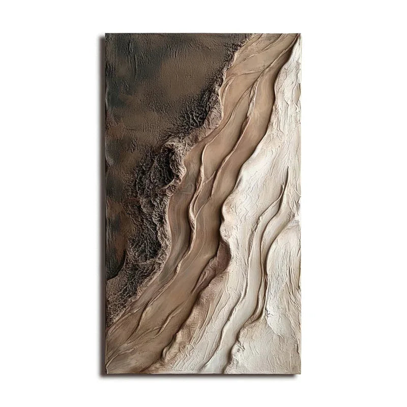 Earth's Harmony-Hand Drawn Abstract Earth Texture Layered Wall Art