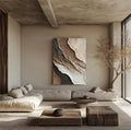 Abstract Textured Wall Art - Earth Tones Flowing Layers Canvas Painting