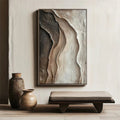 3D Textured Abstract Earth Tones Wall Art – Modern Neutral Canvas Decor
