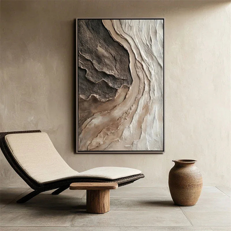 Earth Flow-Earthy Textured Abstract Wall Art for Modern Home Decor