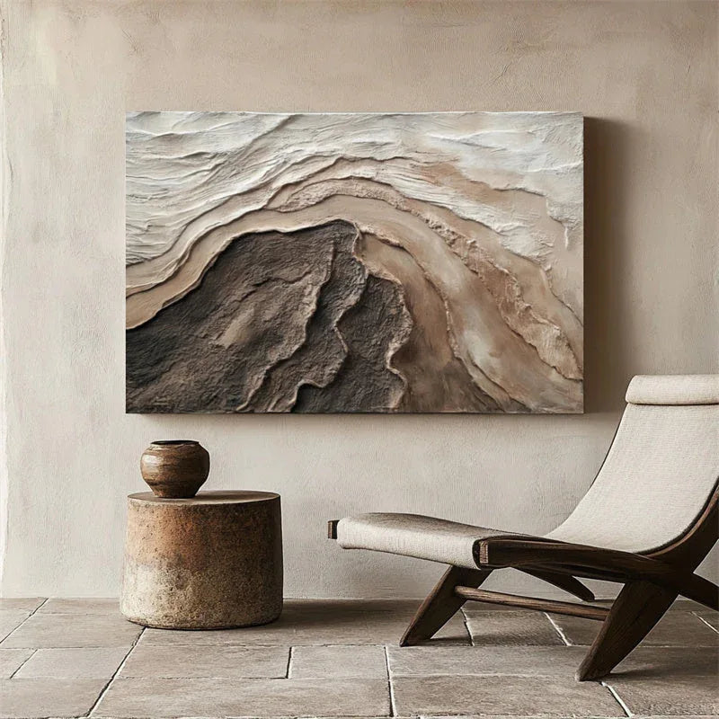 Earth Flow-Earthy Textured Abstract Wall Art for Modern Home Decor