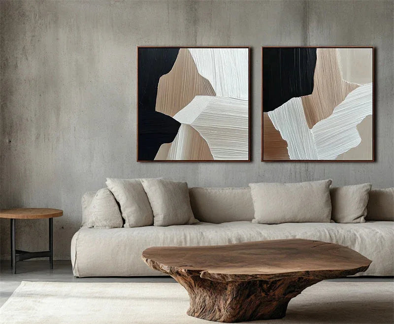 Contours of Serenity-Modern Minimalist Neutral Geometric Wall Art#WB10099