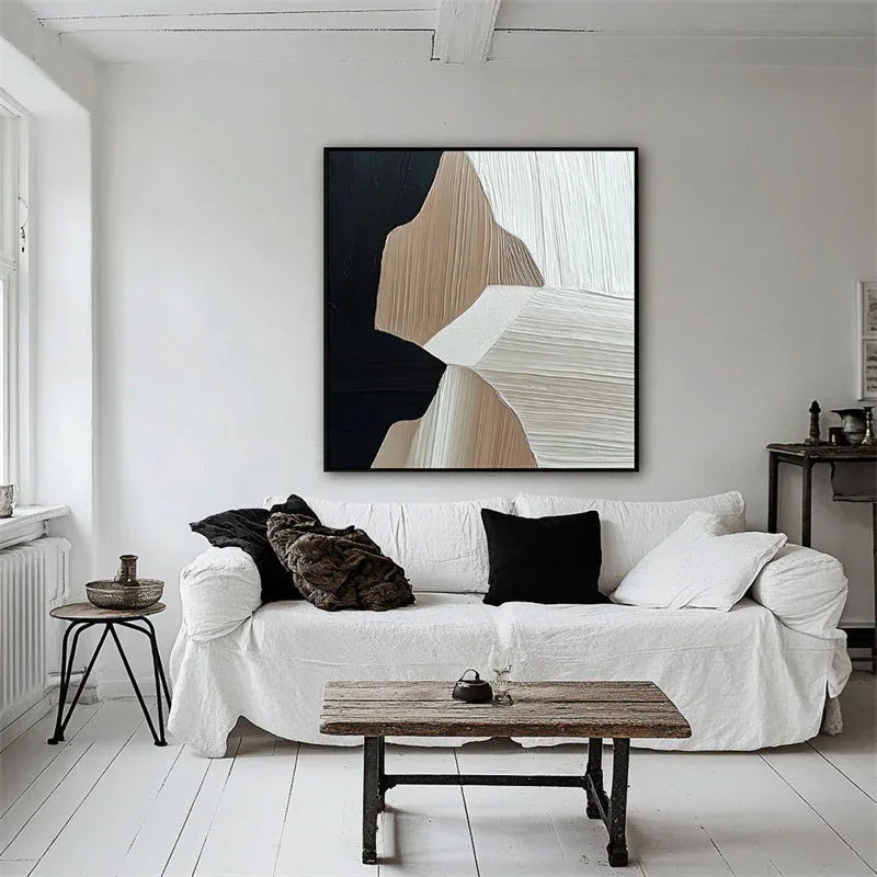 Contours of Serenity-Modern Minimalist Neutral Geometric Wall Art#WB10099