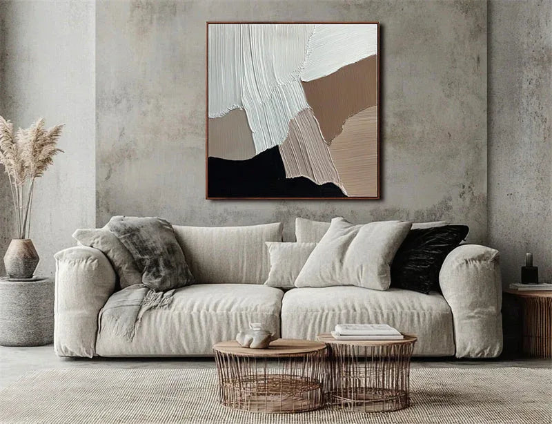 Abstract Harmony-Abstract Block Splicing Texture Wall Art in Morandi Color System