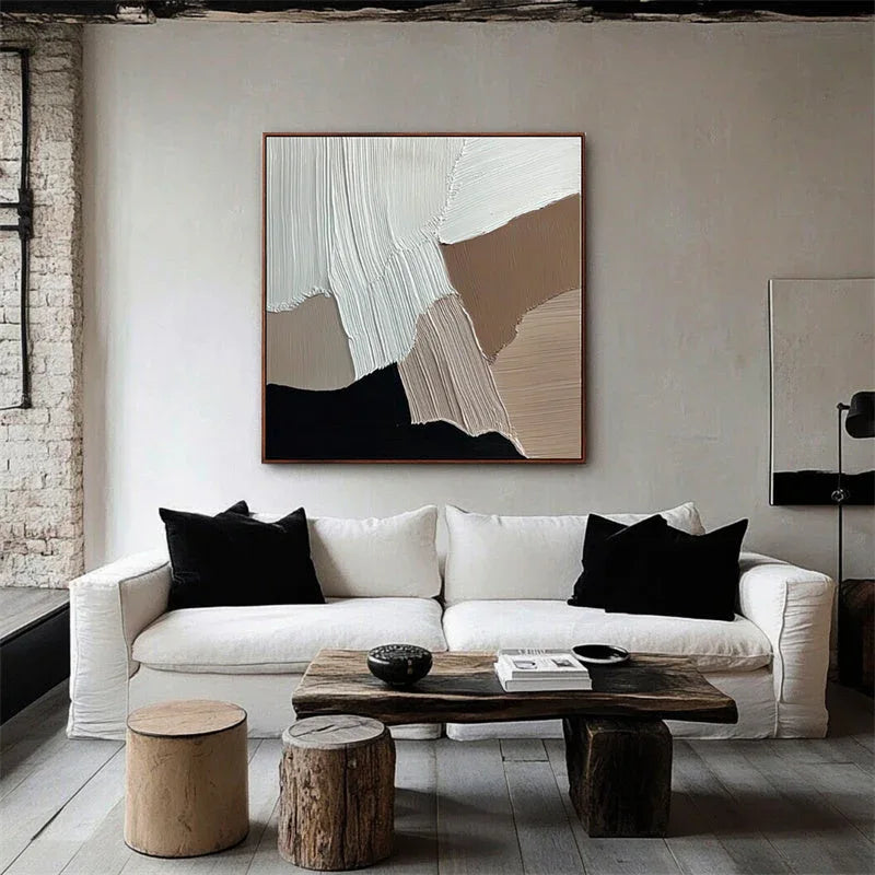 Abstract Harmony-Abstract Block Splicing Texture Wall Art in Morandi Color System