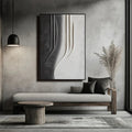 Monochrome Elegance-Modern Minimalist Vertical Geometric Black and White Curve Abstract Wall Art