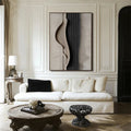 Minimalist Beige and Black Textured Wall Art - Modern Abstract Canvas