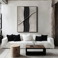 Silent lines-Modern Minimalist Hand-Drawn Line Texture Vertical Wall Art