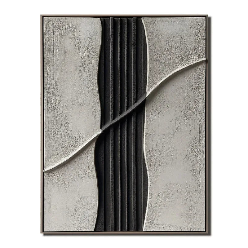 Silent lines-Modern Minimalist Hand-Drawn Line Texture Vertical Wall Art