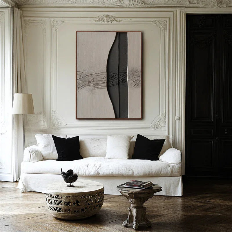 Ethereal Rift Textured Canvas-Abstract Oil Painting Wall Art With Layered Curves and Broken Textures