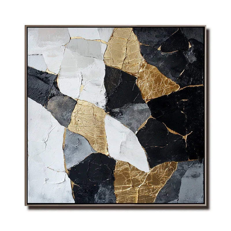 Shattered Elegance-Abstract Oil Painting Wall Art of Fragmentation and Reconstruction