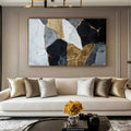 Fragments of Timeless Elegance-Modern Home Decoration Black Gold Geometric Abstract Wall Art