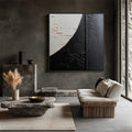Eclipse Harmony-Hand Drawn Black and White Three-Dimensional Curved Abstract Texture Wall Art
