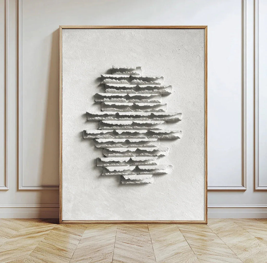 Fragmented Harmony-Shallow Tone Three-Dimensional Fission Texture Abstract Wall Art