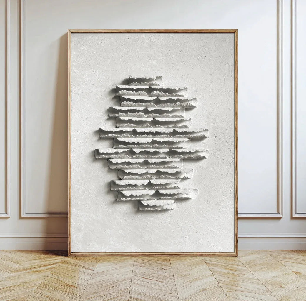 Fragmented Harmony-Shallow Tone Three-Dimensional Fission Texture Abstract Wall Art