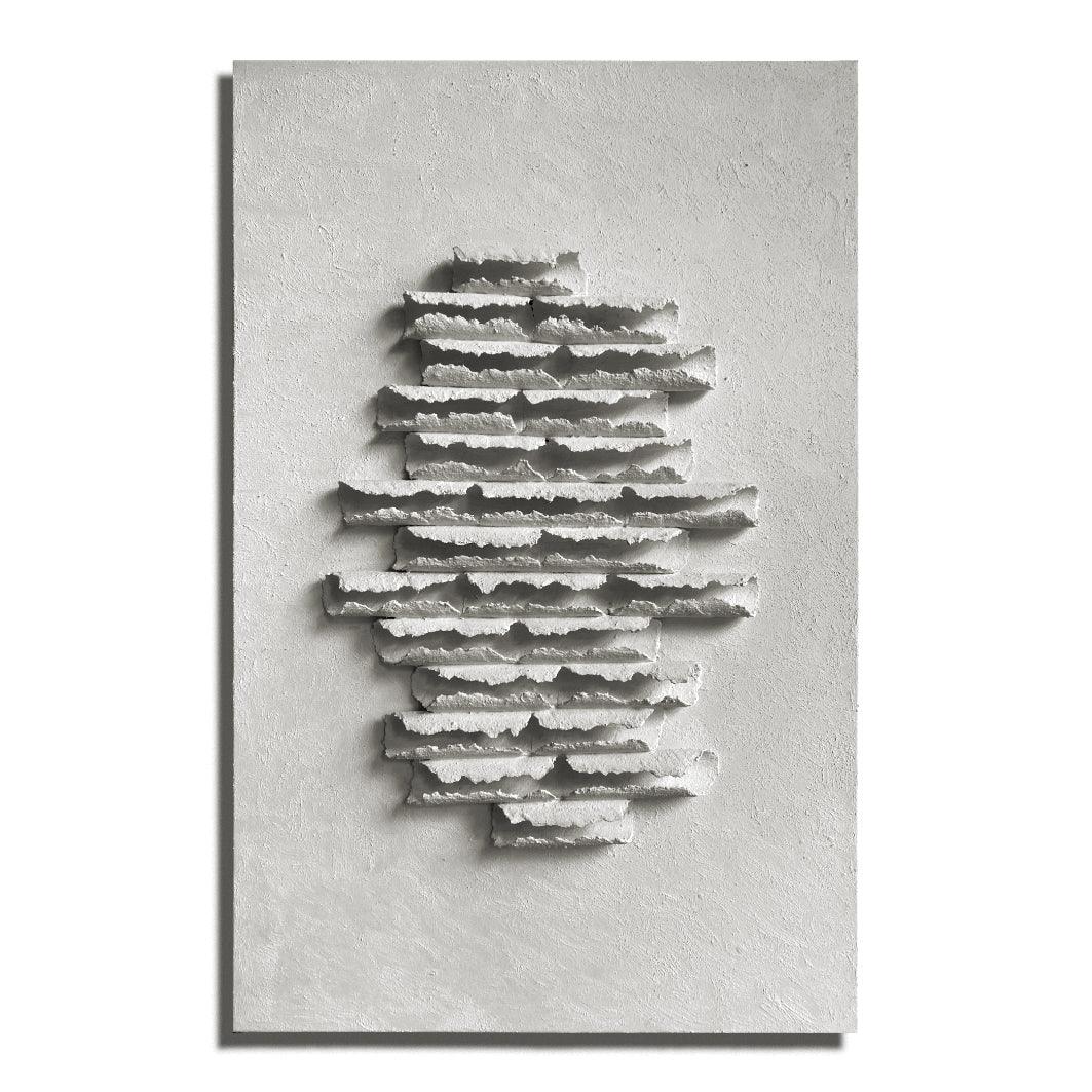 Fragmented Harmony-Shallow Tone Three-Dimensional Fission Texture Abstract Wall Art
