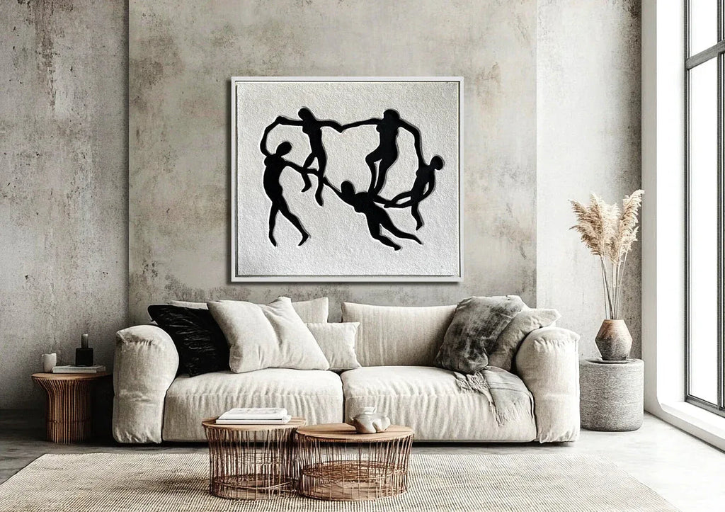 Circle of Harmony Wall Art-Modern Minimalist Style Three-Dimensional Collective Dance Abstract Oil Painting Wall Art
