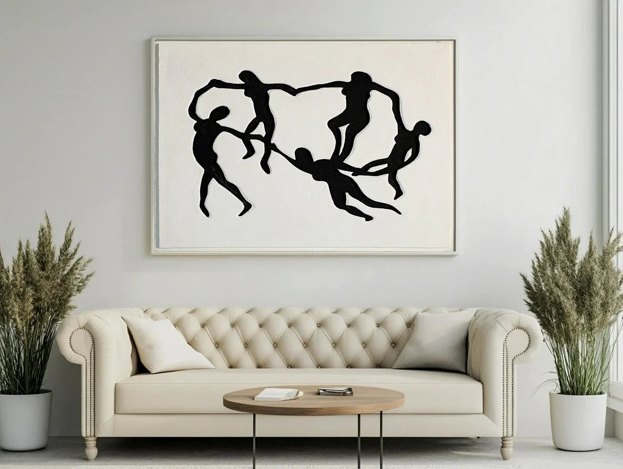 Circle of Harmony Wall Art-Modern Minimalist Style Three-Dimensional Collective Dance Abstract Oil Painting Wall Art