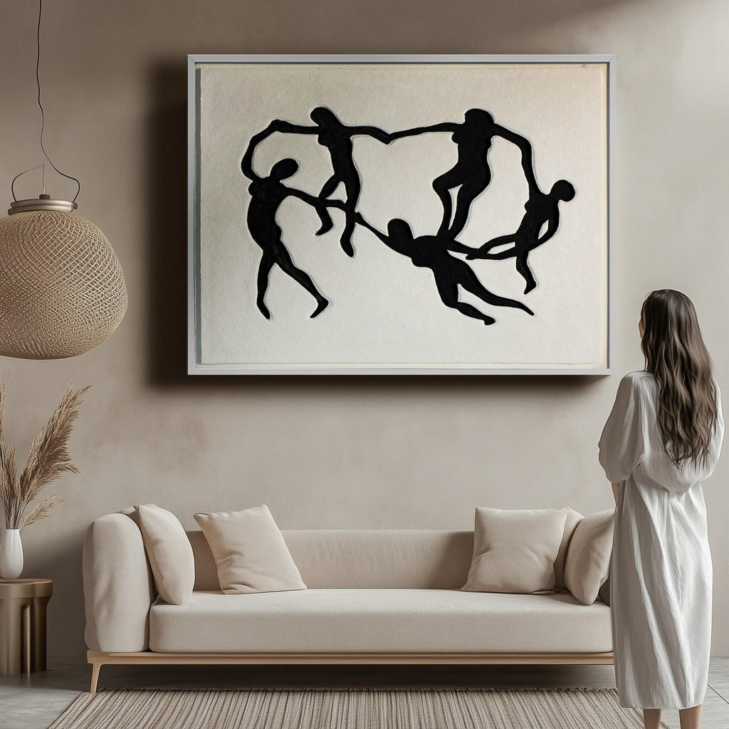 Circle of Harmony Wall Art-Modern Minimalist Style Three-Dimensional Collective Dance Abstract Oil Painting Wall Art