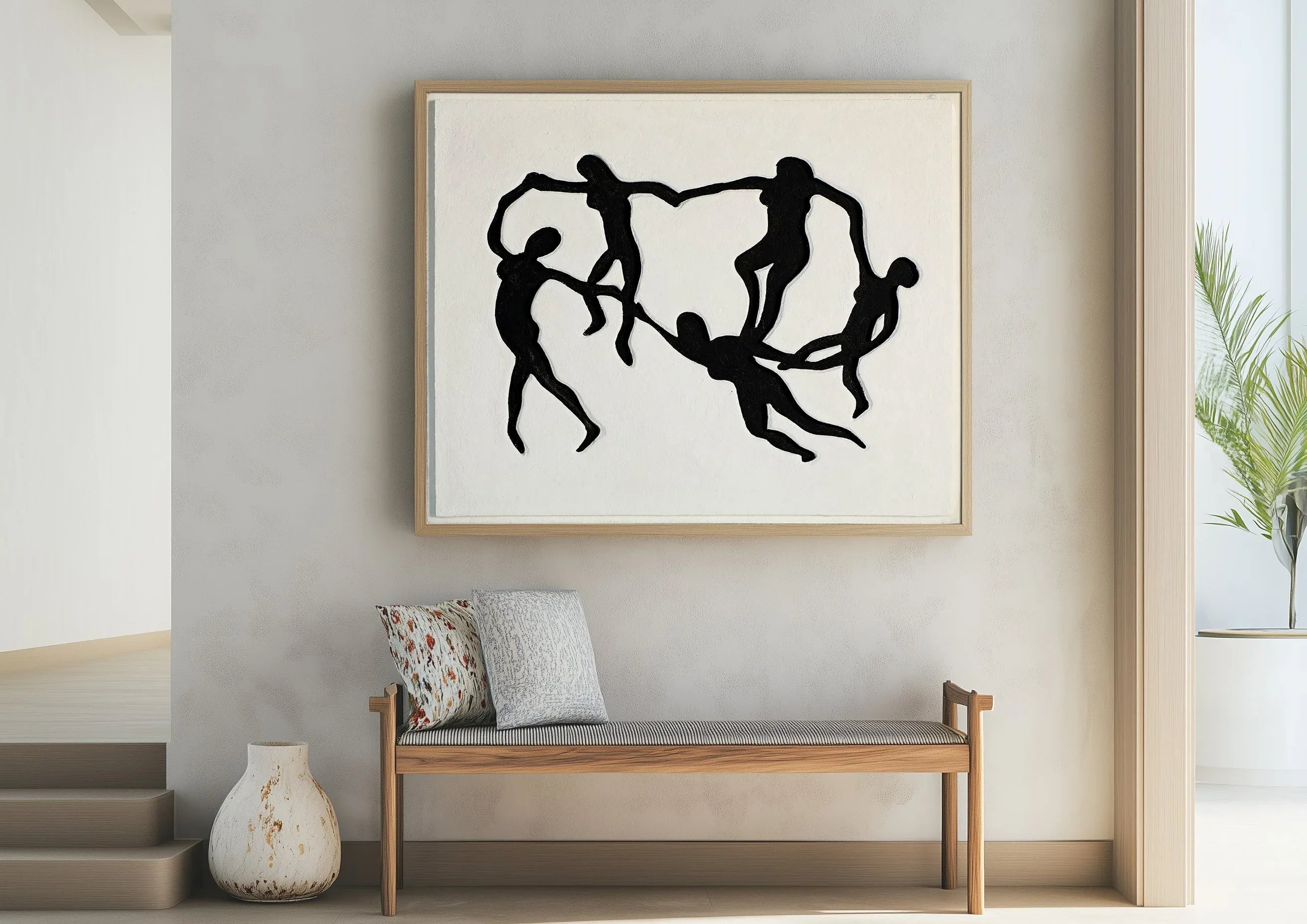 Circle of Harmony Wall Art-Modern Minimalist Style Three-Dimensional Collective Dance Abstract Oil Painting Wall Art
