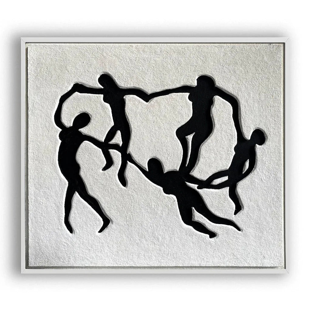 Circle of Harmony Wall Art-Modern Minimalist Style Three-Dimensional Collective Dance Abstract Oil Painting Wall Art