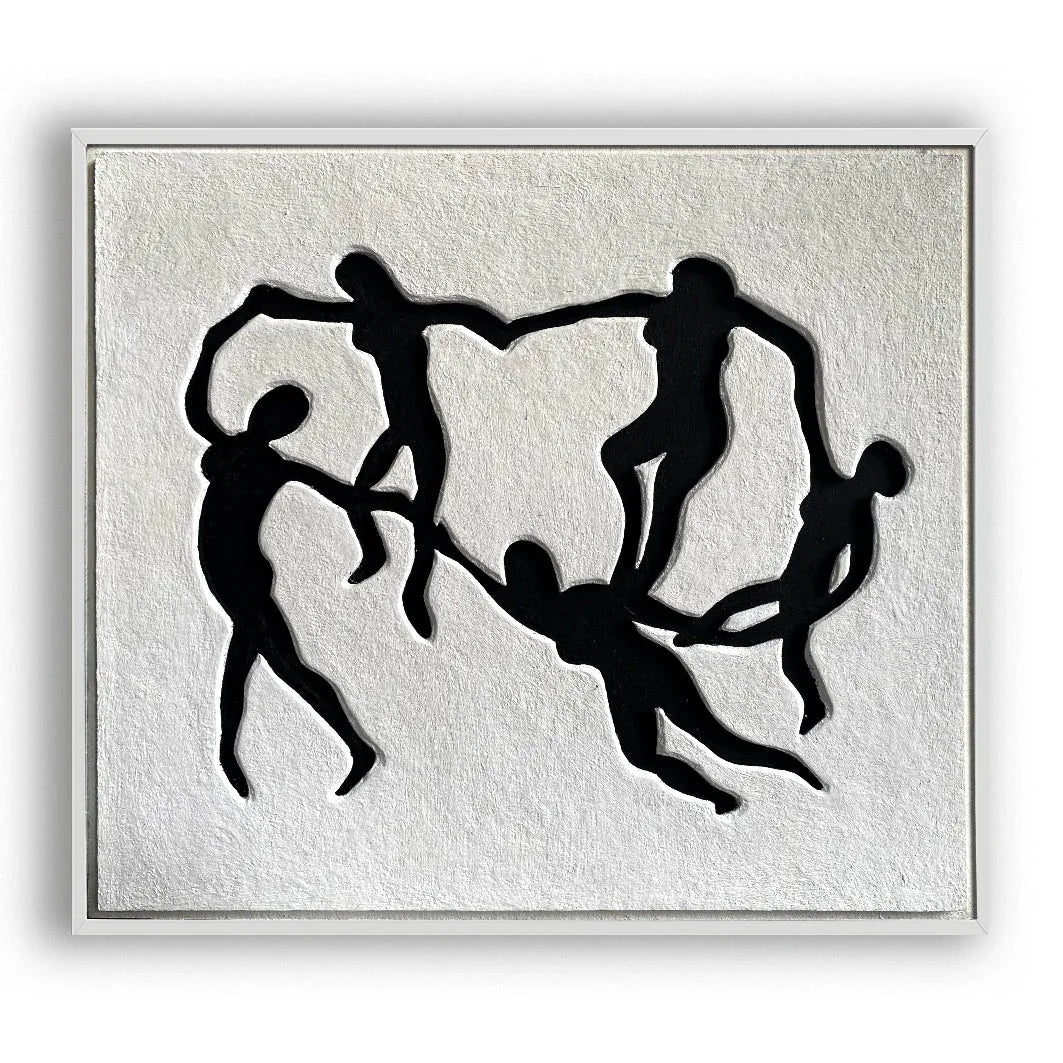 Circle of Harmony Wall Art-Modern Minimalist Style Three-Dimensional Collective Dance Abstract Oil Painting Wall Art