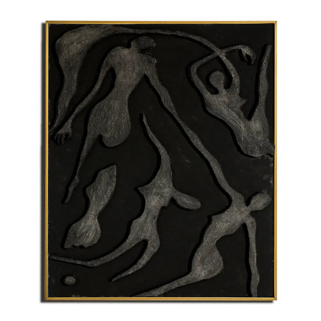 Ethereal Dancers Wall Art-Modern Minimalist Three Dimensional Human Dance Abstract Oil Painting Wall Art